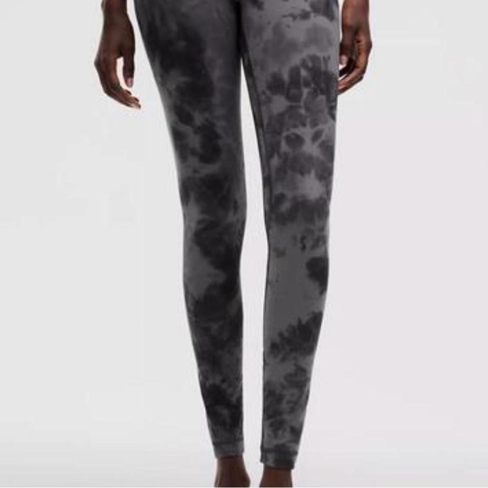 Lululemon Athletica Charcoal Tie-Dye Leggings